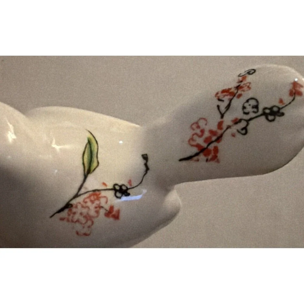 Lot of 3 Porcelain Napkin Ring White Bird Floral